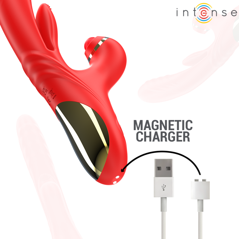 INTENSE - ROSALIA MULTIFUNCTIONELE VIBRATOR 3 IN 1 ROOD