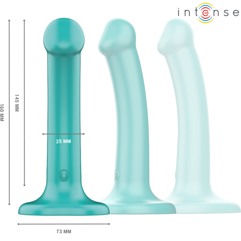 INTENSE - VIBRATEUR KATIE À VENTOUSES 10 VIBRATIONS TÉLÉCOMMANDE BLEUE