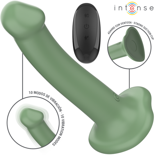 INTENSE - BECCA VIBRATEUR À VENTOUSE 10 VIBRATIONS TÉLÉCOMMANDE VERTE