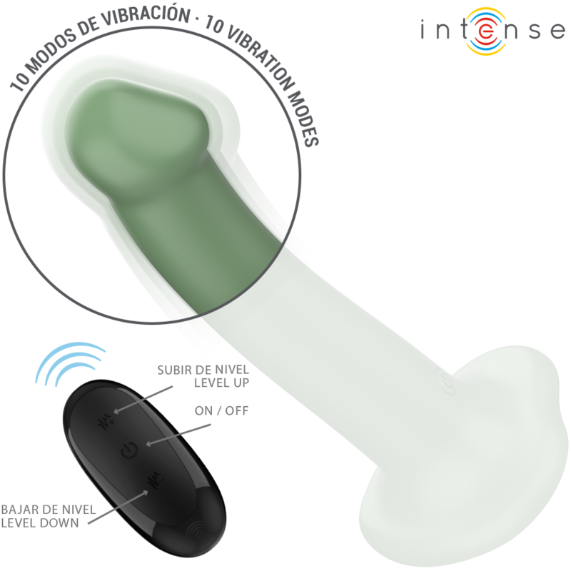 INTENSE - BECCA VIBRATEUR À VENTOUSE 10 VIBRATIONS TÉLÉCOMMANDE VERTE