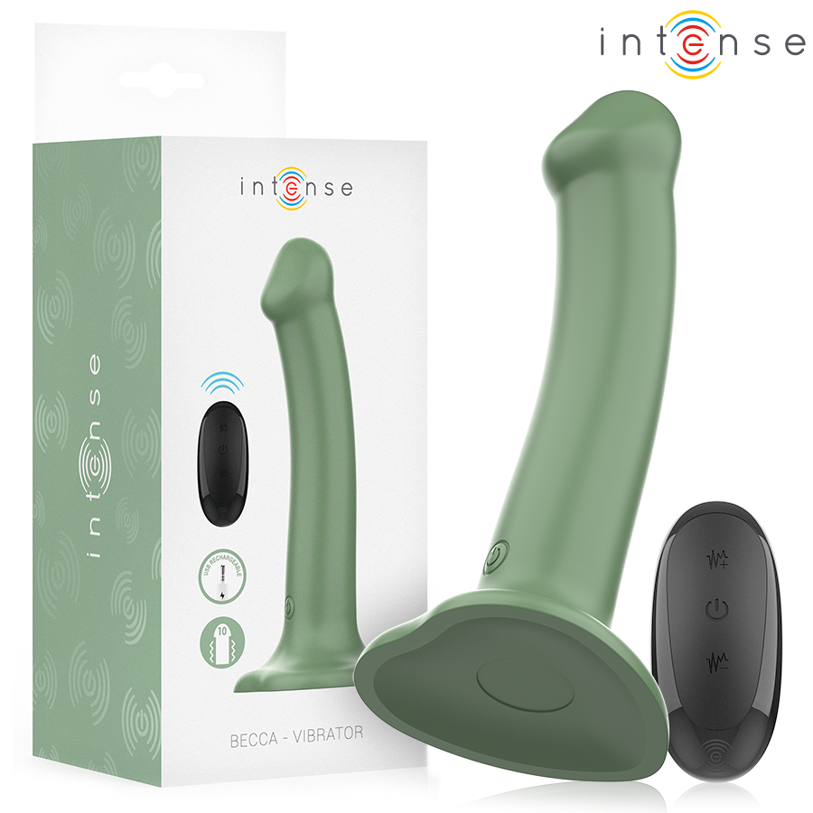 INTENSE - BECCA VIBRATEUR À VENTOUSE 10 VIBRATIONS TÉLÉCOMMANDE VERTE