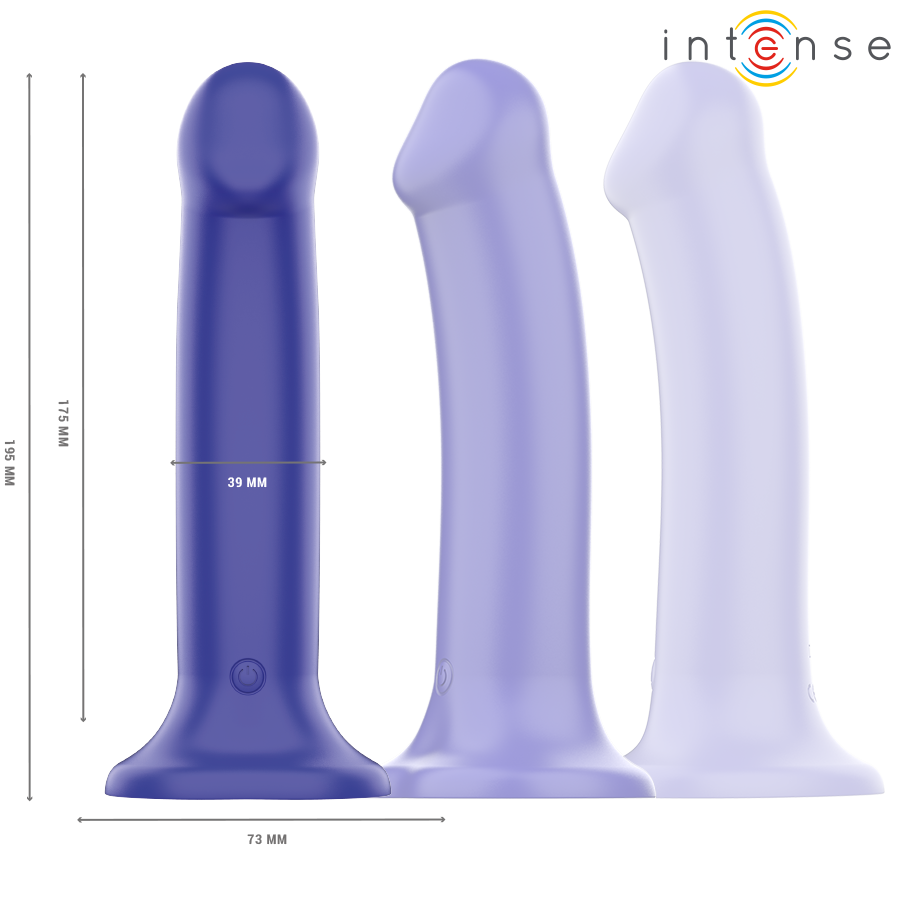 INTENSE - VIBRATEUR VICTORIA À VENTOUSE 10 VIBRATIONS BLEU FONCÉ TÉLÉCOMMANDE