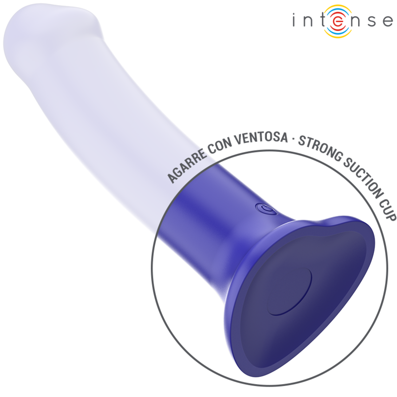 INTENSE - VIBRATEUR VICTORIA À VENTOUSE 10 VIBRATIONS BLEU FONCÉ TÉLÉCOMMANDE