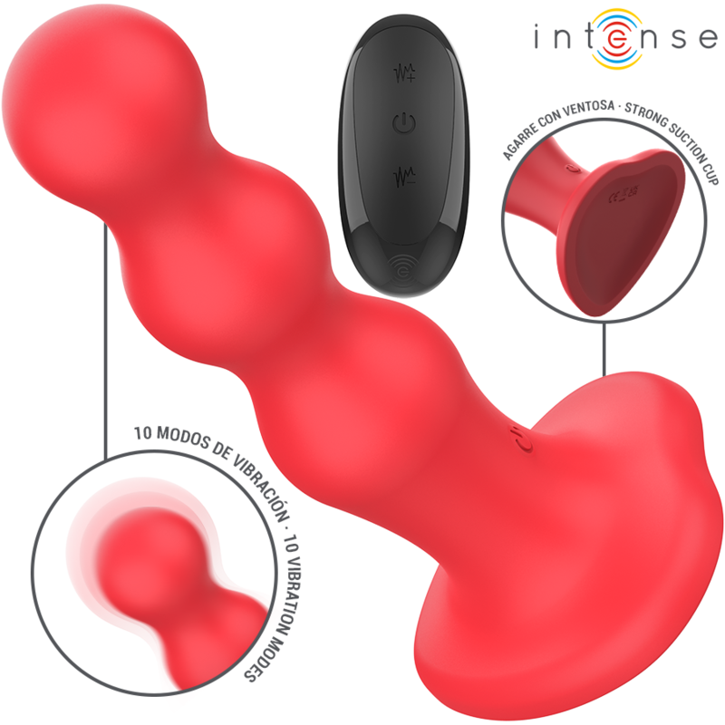 INTENSE - CODY VIBRATEUR AVEC VENTOUSES TÉLÉCOMMANDE ROUGE
