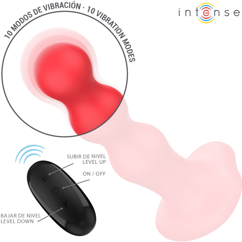 INTENSE - CODY VIBRATEUR AVEC VENTOUSES TÉLÉCOMMANDE ROUGE