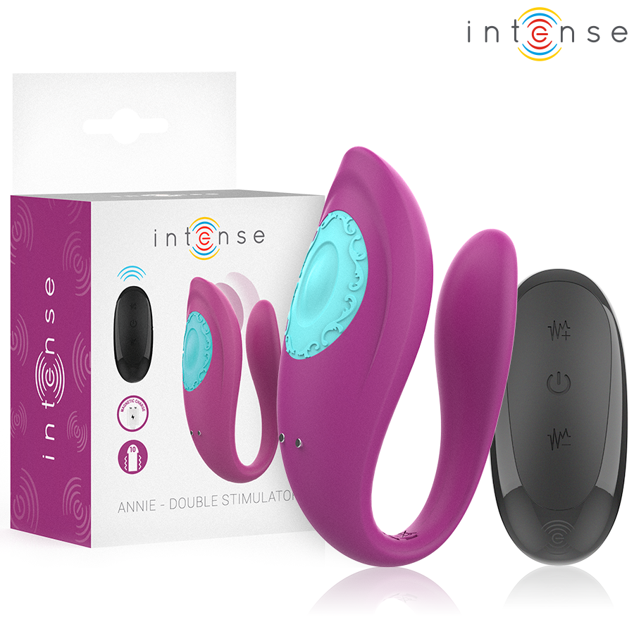 INTENSE - ANNIE U-VORMIGE VIBRATOR EN STIMULATOR PAARSE AFSTANDSBEDIENING