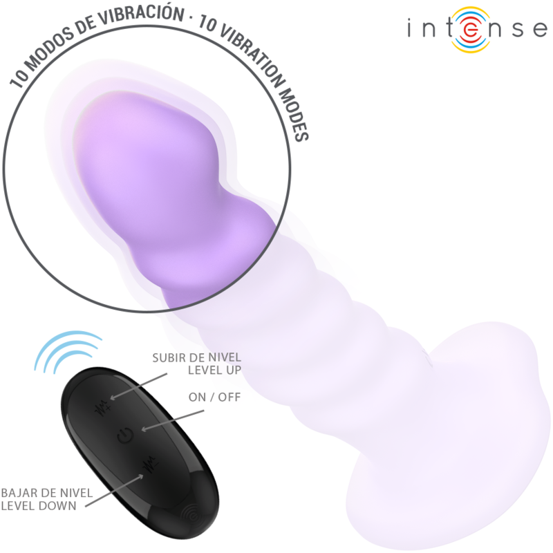 INTENSE - BRENDA VIBRATOR MAAT M SPIRAALONTWERP 10 VIBRATIES PAARSE AFSTANDSBEDIENING