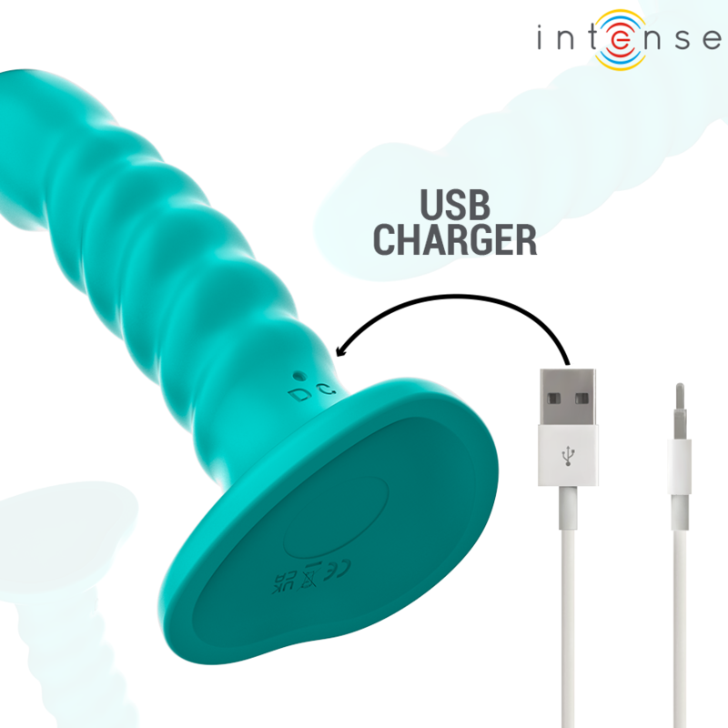INTENSE - BUFFY VIBRATOR MAAT S SPIRAALONTWERP 10 VIBRATIES BLAUWE AFSTANDSBEDIENING