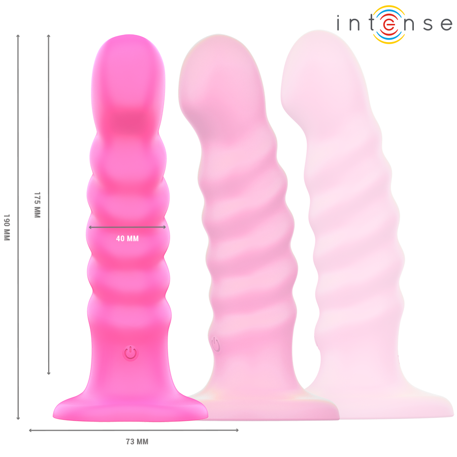 INTENSE - VIBRATEUR CINDY TAILLE L DESIGN SPIRALE 10 VIBRATIONS ROSE TÉLÉCOMMANDE