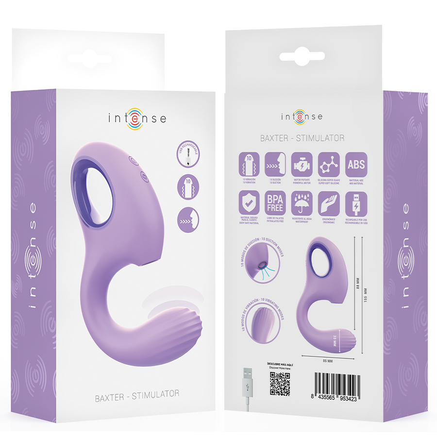 INTENSE - VIBRATEUR &amp; STIMULATEUR BAXTER VIOLET