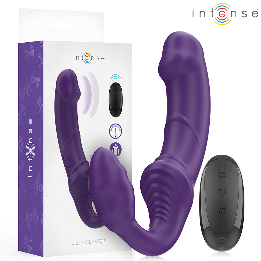 INTENSE - JILL DUBBELE VIBRATOR 20 CM PAARSE AFSTANDSBEDIENING