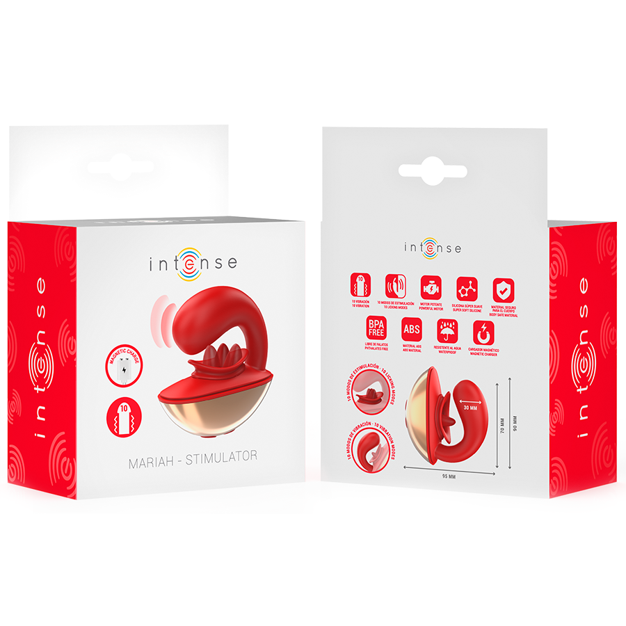 INTENSE - MARIAH VIBRATOR & STIMULATOR IN U-FORM 10 VIBRATIONEN ROT