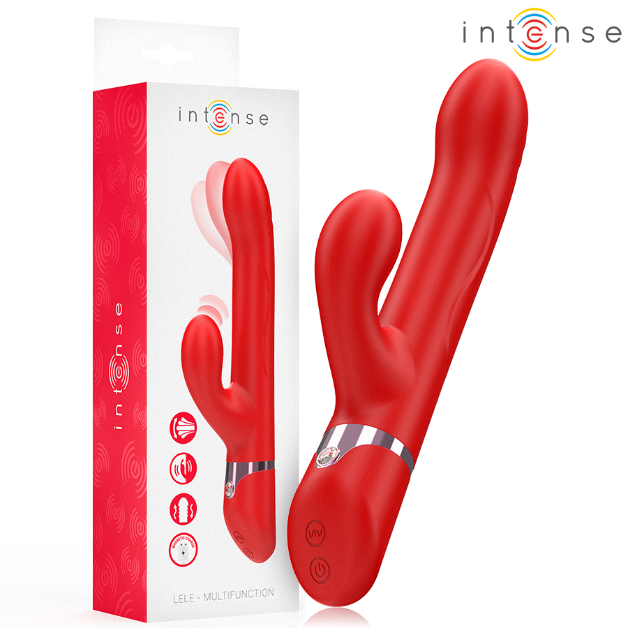 INTENSE - LELE VIBRATEUR MULTIFONCTIONNEL ROTATIF &amp; OSCILLATION &amp; STIMULATION ROUGE
