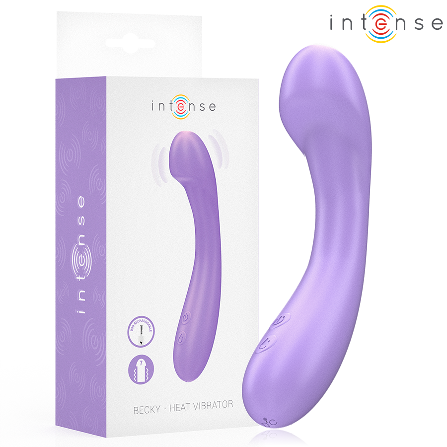 INTENSE - VIBRATEUR BECKY 19 CM CHAUFFANT 7 VIBRATIONS VIOLET