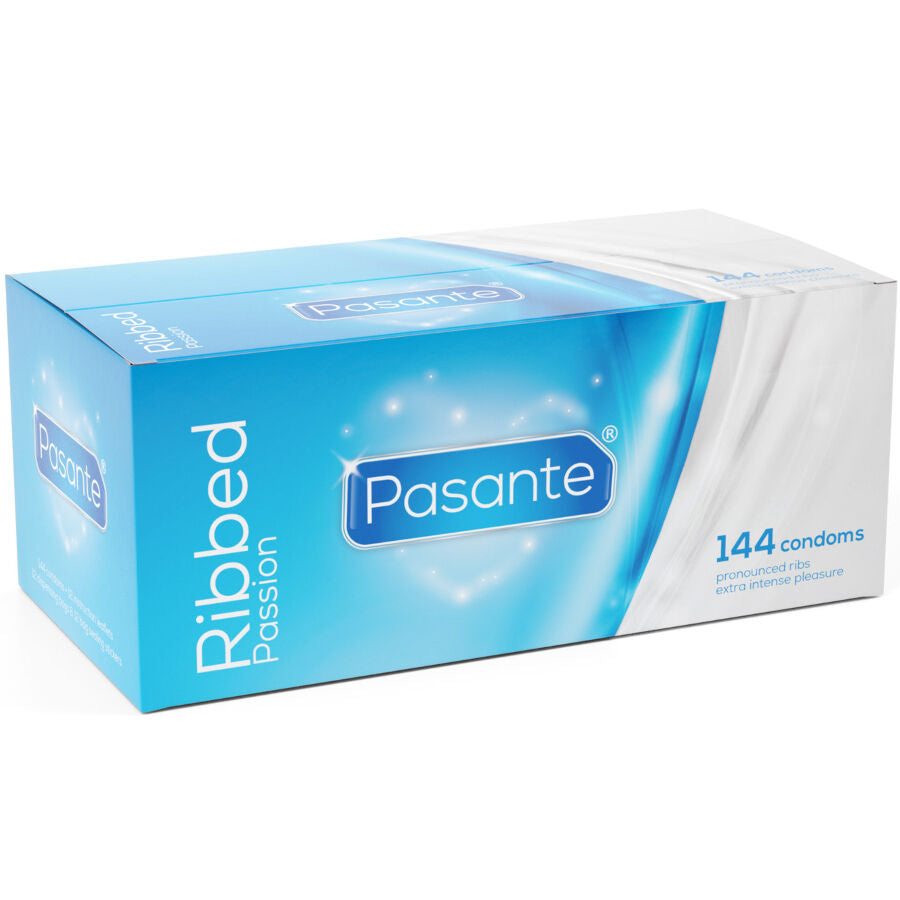 PASANTE - GERIPPTE PASSION-KONDOME BOX 144 EINHEITEN
