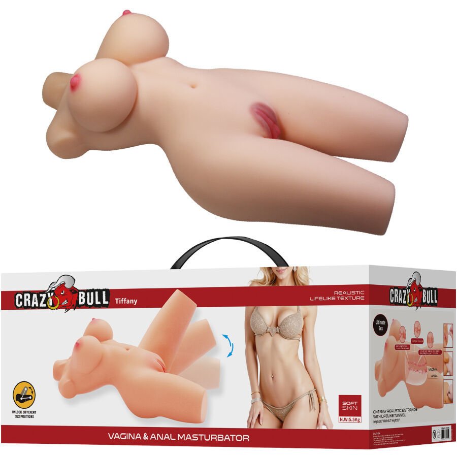 CRAZY BULL - TIFFANY REALISTISCHER WEIBLICHER TORSO VAGINA UND ANAL 5,5 KG