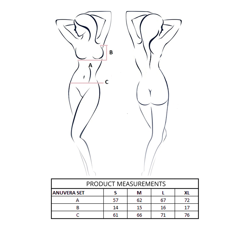PASSION - ANUVERA BH + STRING SET SCHWARZ L/XL