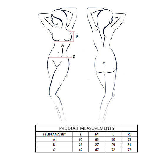 PASSION - BELISSANA BH + STRING SET BURGUNDERROT S/M