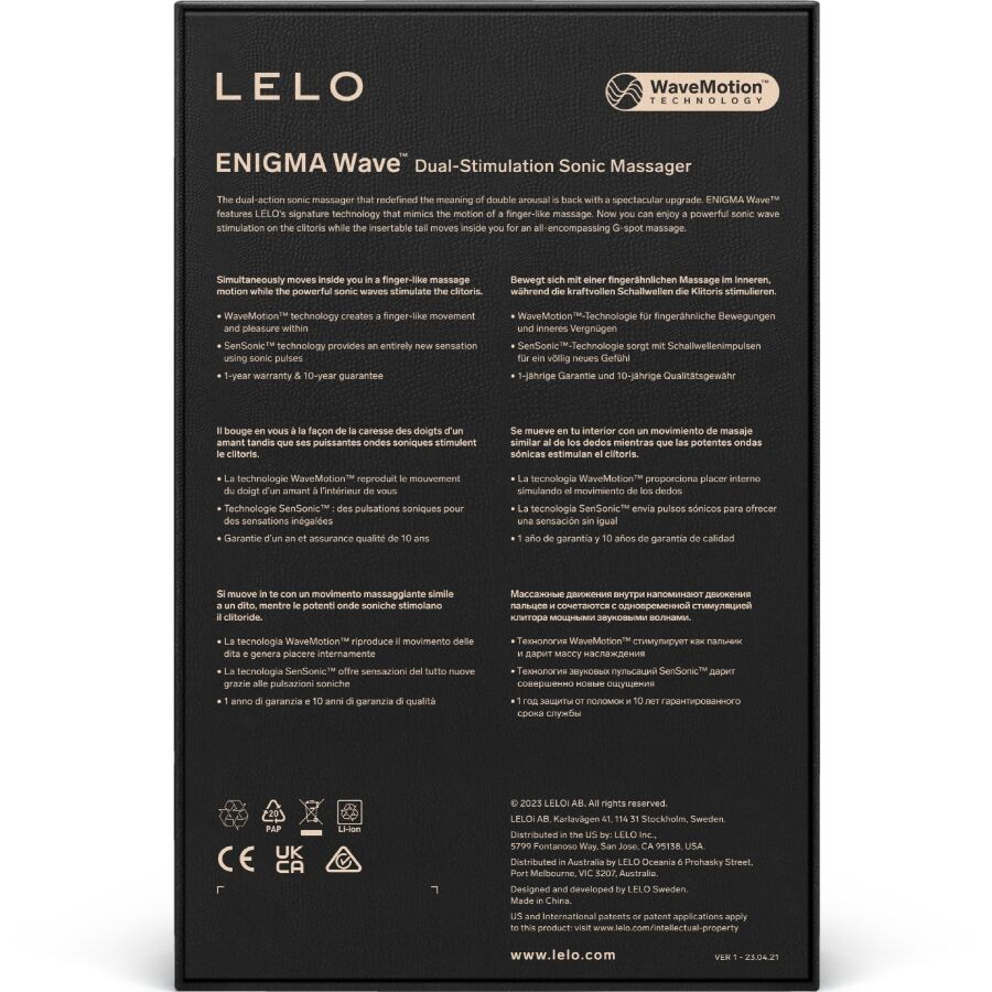 LELO - ENIGMA WAVE DREIFACH-VIBRATIONSMASSAGEGERÄT CYBER PURPLE