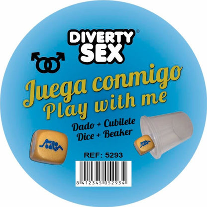 DIABLO PICANTE - GOLDENER HARTER WÜRFEL MIT MÄNNERPOSITIONEN UND WÜRFEL