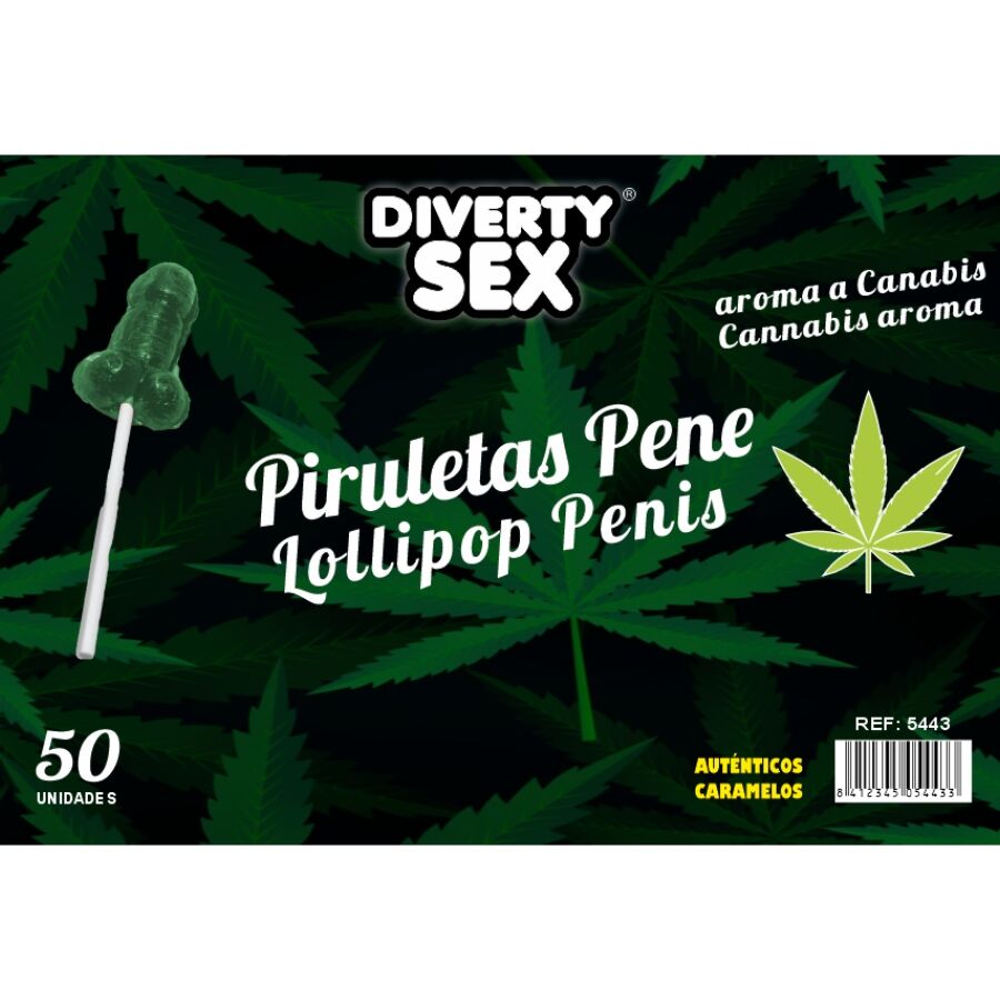 DIABLO GOLOSO - 50 PENIS-LOLLIPOPS MIT CANNABIS-AROMA