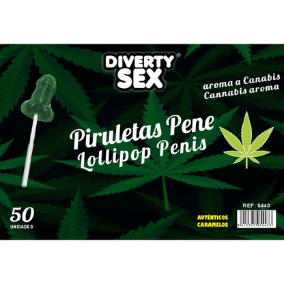 DIABLO GOLOSO - 50 PENIS-LOLLIPOPS MIT CANNABIS-AROMA