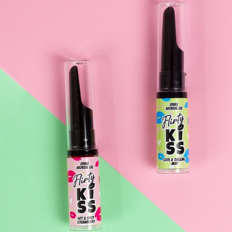 SECRETPLAY - FLIRTY KISS GELS MIT ORALEN SEX-EFFEKTEN ERDBEERE & MINZE 2 x 8 GR