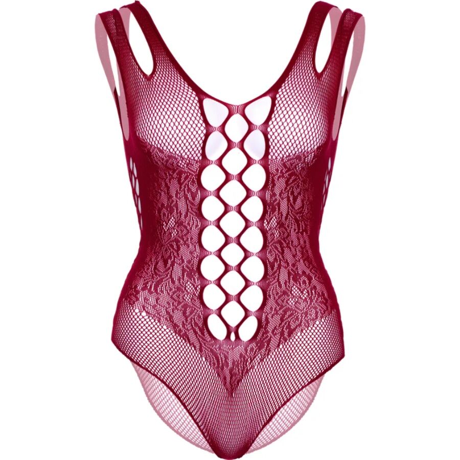 LEG AVENUE - 81641X NAHTLOSER BODY, BURGUNDER, GRÖSSE 1X/2X