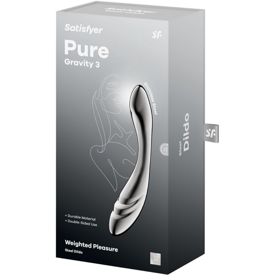 SATISFYER - PURE GRAVITY 3 EDELSTAHL DOPPELENDELLER DILDO