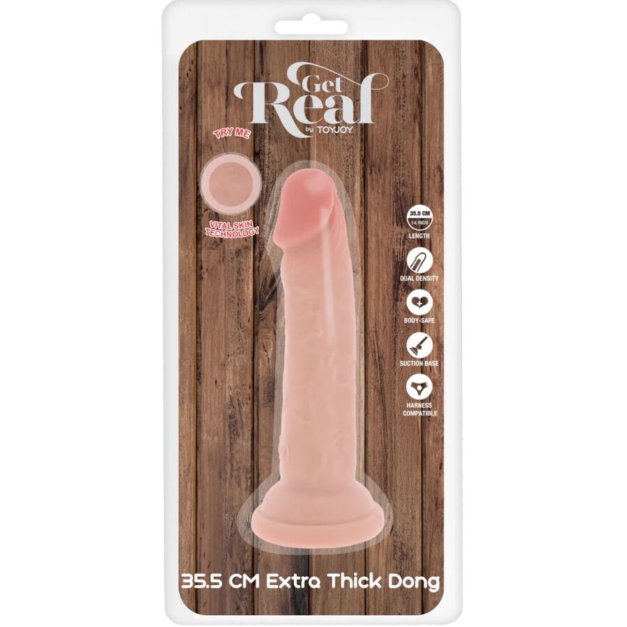 GET REAL - DELUXE THICK DOUBLE-DENSITY TPE DONG 35.5 CM