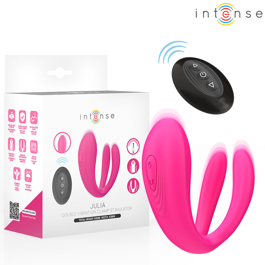 INTENSE - JULIA DOPPELVIBRATOR-KLEMMENSTIMULATOR MIT FERNBEDIENUNG