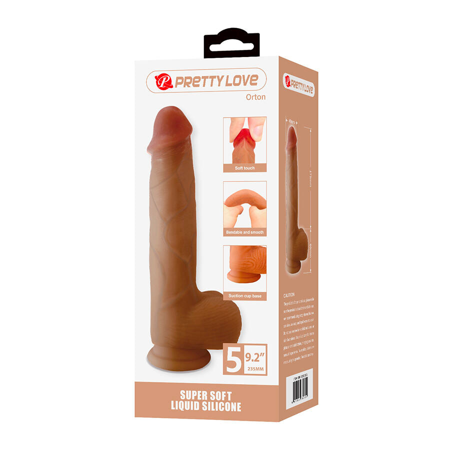 PRETTY LOVE - ORTON REALISTISCHER DILDO MIT SAUGNAPF 23,5 CM -Ø- 4,9 CM