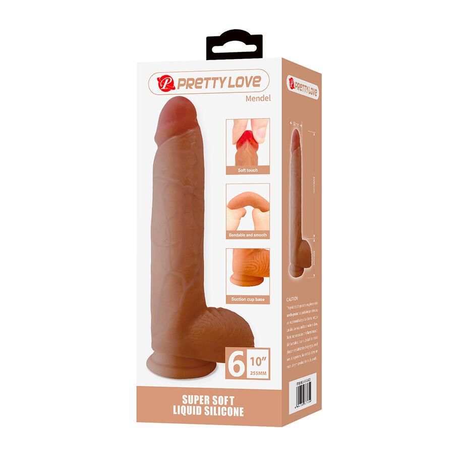 PRETTY LOVE - MENDEL REALISTISCHER DILDO MIT SAUGNAPF 25,5 CM -Ø- 5,6 CM