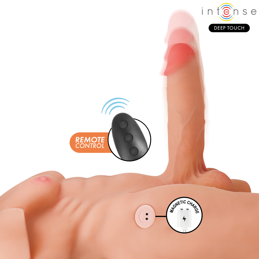 INTENSE DEEP TOUCH - MARTY-TORSO MIT ANUS UND REALISTISCHEM DILDO MIT DRUCK- UND VIBRATIONSMÖGLICHKEITEN, FERNBEDIENUNG, 6,2 KG