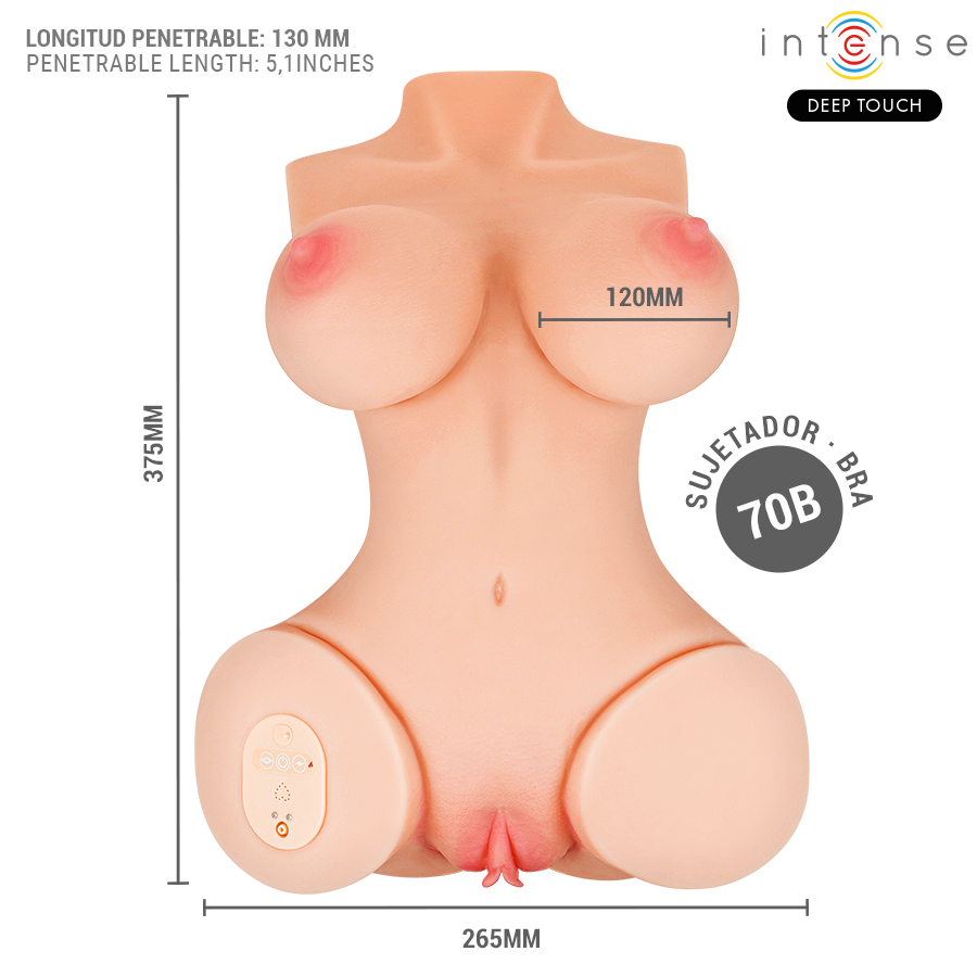 INTENSE DEEP TOUCH - VERO TORSO VAGINA MIT SAUG-, WÄRME-, VIBRATIONS- UND STIMMEFFEKTEN L 5,5 KG