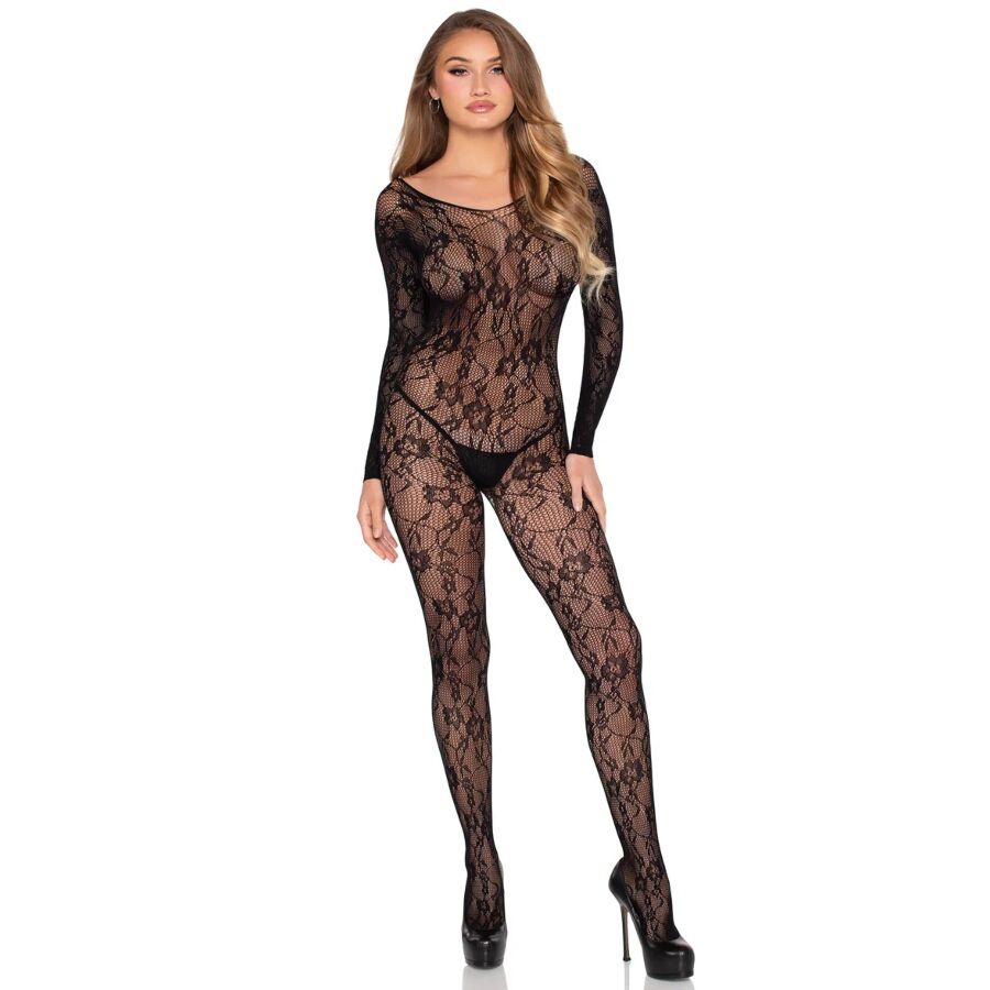 LEG AVENUE - 89366 SPITZEN-DESSOUS-BODYSTOCKING, SCHWARZ - EINHEITSGRÖSSE