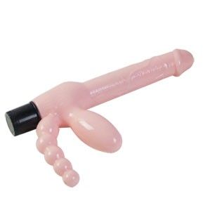 BAILE - TOUWLOOS TPR-HARNAS MET VIBRATIE EN ANALE STIMULATIE 25,4 CM