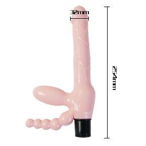 BAILE - TOUWLOOS TPR-HARNAS MET VIBRATIE EN ANALE STIMULATIE 25,4 CM