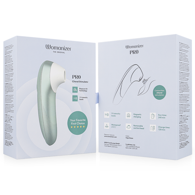 WOMANIZER - PRO VIBRANT KLITORALSTIMULATOR SALBEIGRÜN