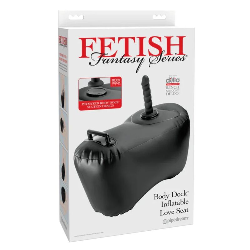 FETISH FANTASY SERIES - AUFBLASBARER LIEBESSITZ BODY DOCK MIT DILDO 69,2 CM SCHWARZ