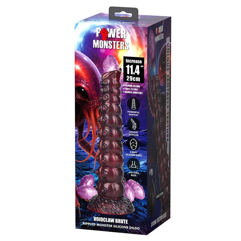 POWER MONSTERS - VOIDCLAW BRUTE ZWEIFARBIGER AUFBLASBARER FANTASIE-SILIKONDILDO 29 CM Ø 5,7 CM