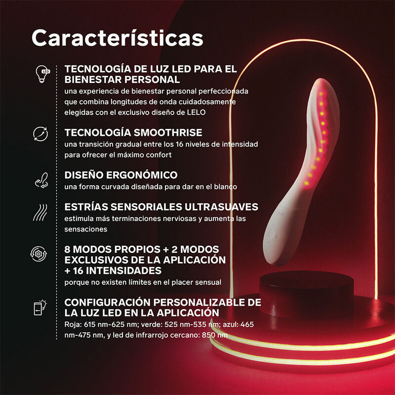 LELO - MONA SPECTRA ROTLICHT-INTIM-MASSAGEGERÄT WIEDERAUFLADBAR UND APP-STEUERT