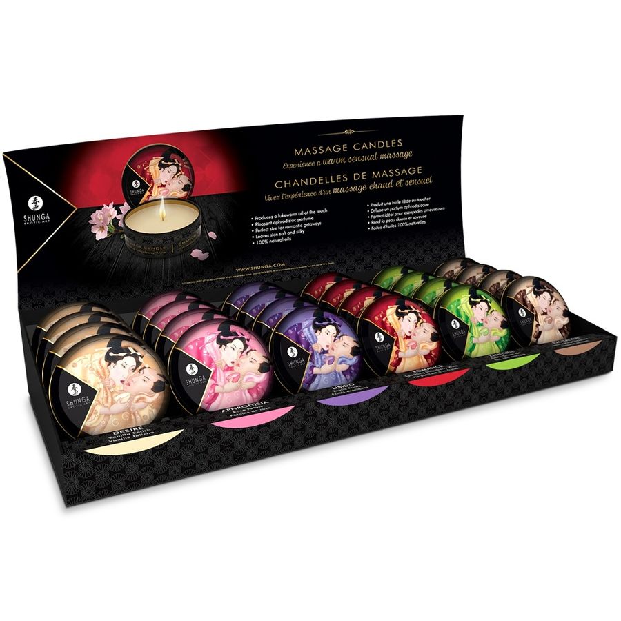 SHUNGA -  MINI CARESS BY CANDLELIGHT DISPLAY MASSAGEKERZEN 24 EINHEITEN