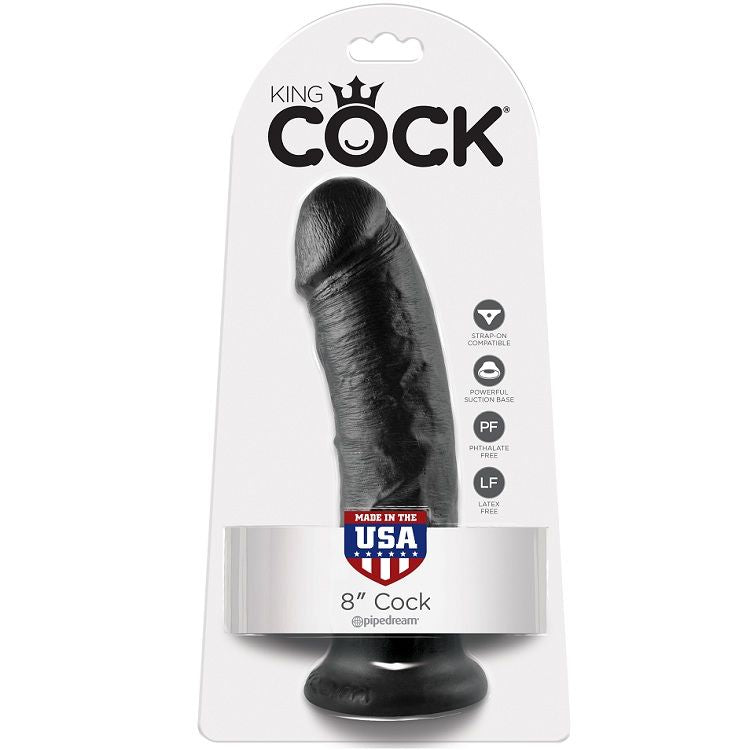 KING COCK - 8 DILDO ZWART 20,3 CM