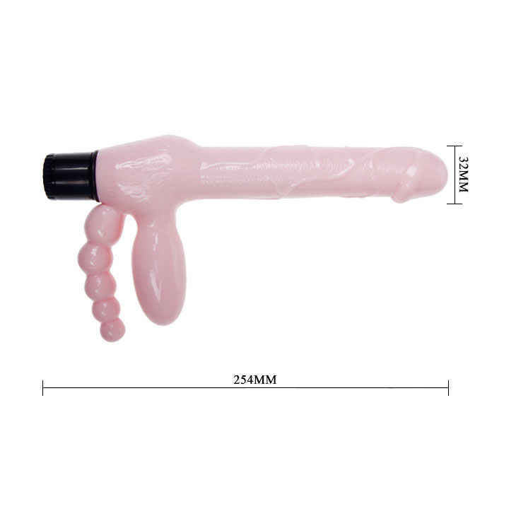 BAILE - TOUWLOOS TPR-HARNAS MET VIBRATIE EN ANALE STIMULATIE 25,4 CM