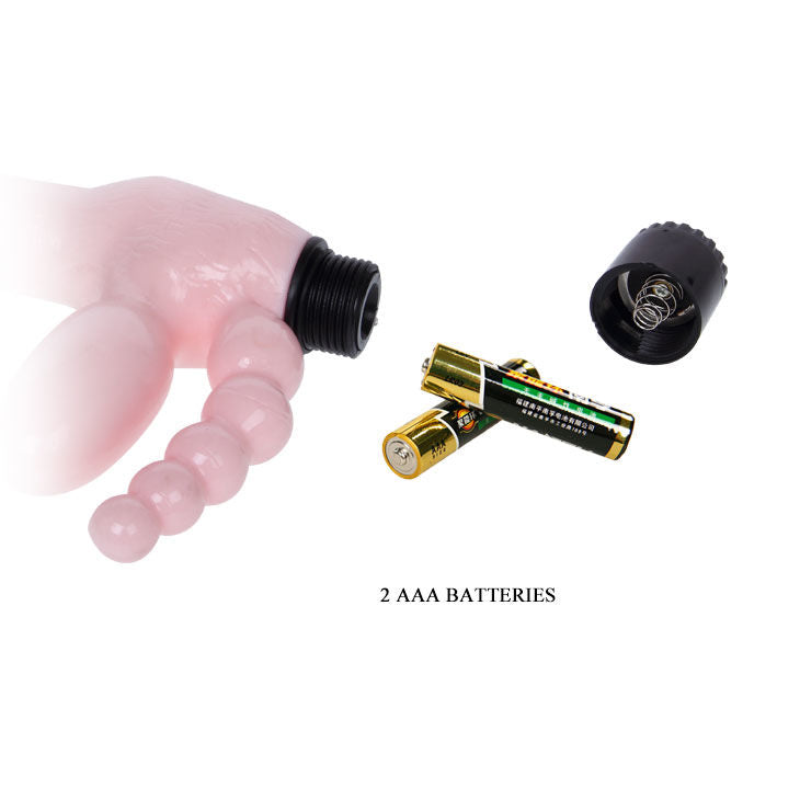 BAILE - TOUWLOOS TPR-HARNAS MET VIBRATIE EN ANALE STIMULATIE 25,4 CM