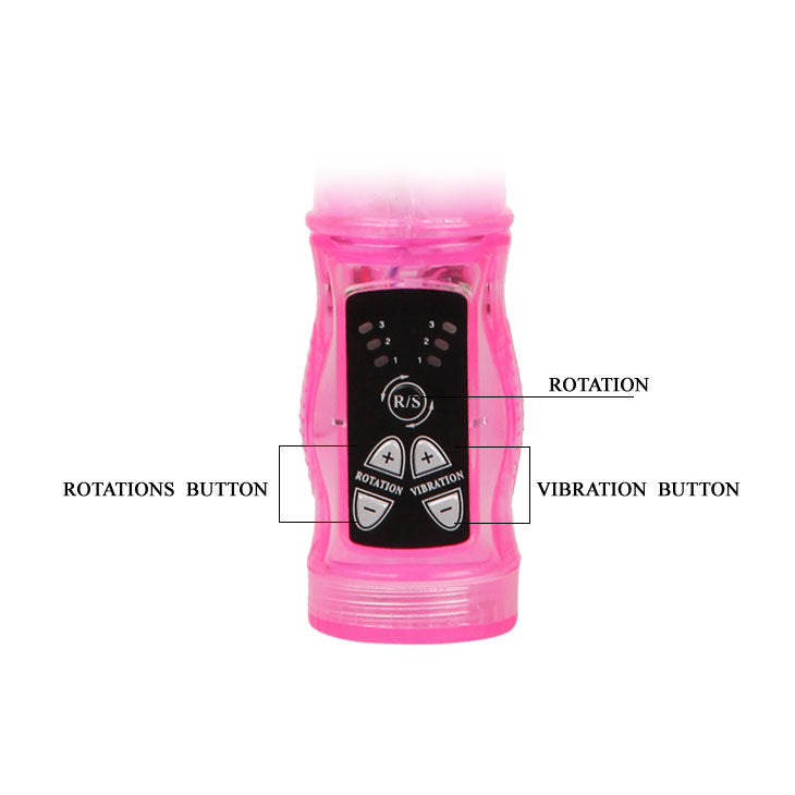 BAILE - MINI ROTATEUR LAPIN ROSE AVEC SUPER STIMULATEUR