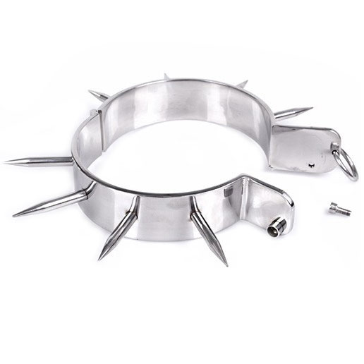 Collier d'esclave BDSM en métal dur avec dentelle