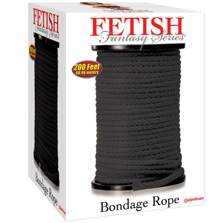 SÉRIE FETISH FANTASY - CORDE DE BONDAGE NOIRE 60,96 MÈTRES