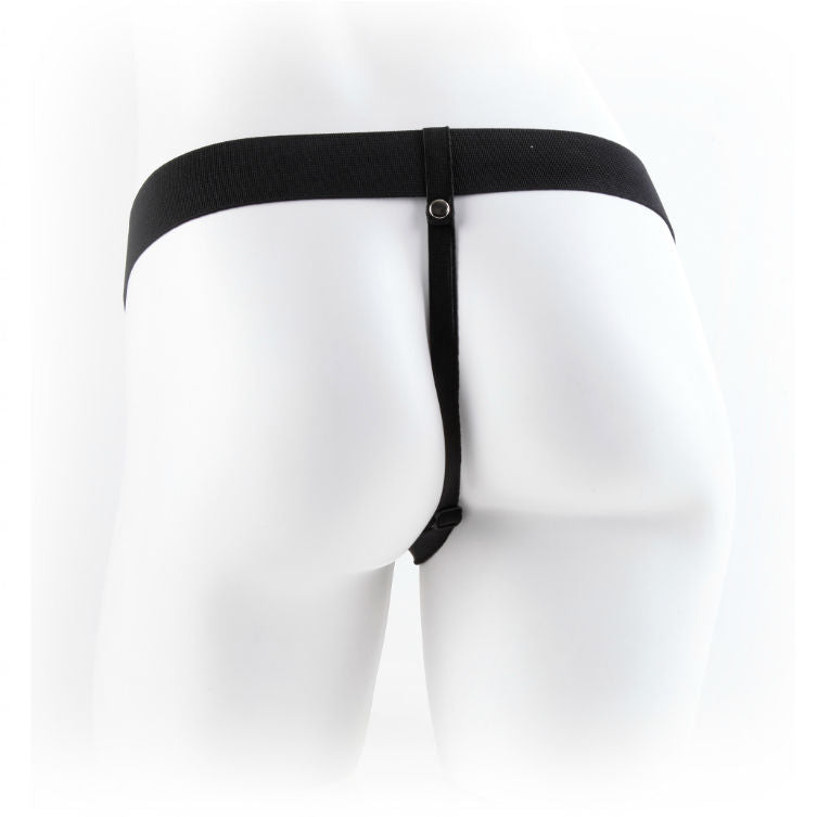 FETISH FANTASY SERIE - 9 HOLLE STRAP-ON MET BALLEN 22,9 CM BRUIN